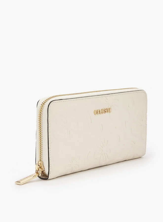 سيليست Floral Embossed Zip Around Wallet